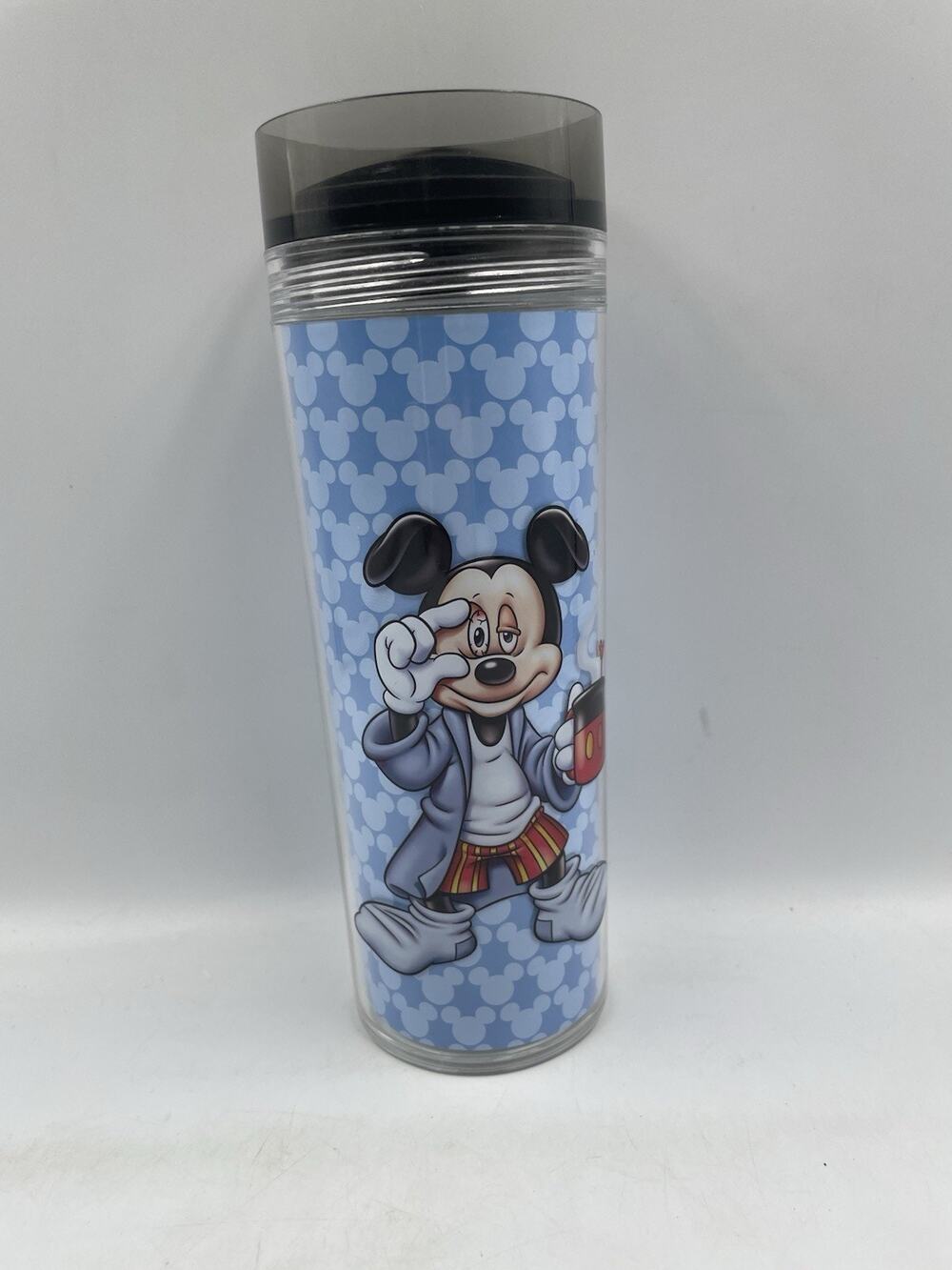 NWT Disney Parks Mickey Mouse Mornings Blue Travel Tumbler Mug